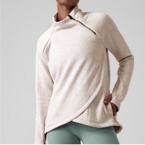 ATHLETA cozy karma asym pullover